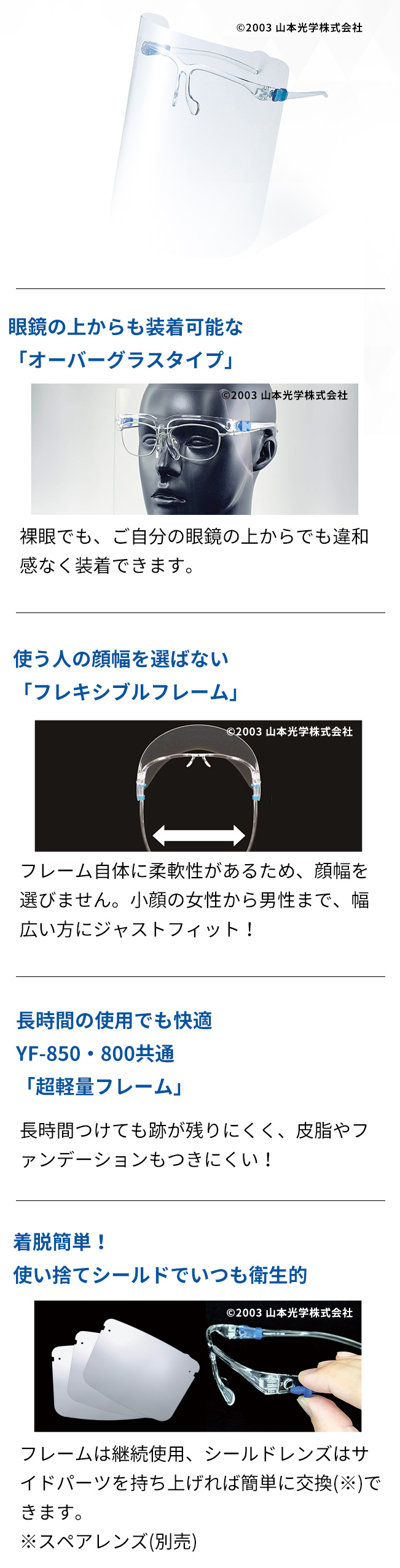 超軽量フェイスシールドグラス 山本光学 グッドデザイン賞